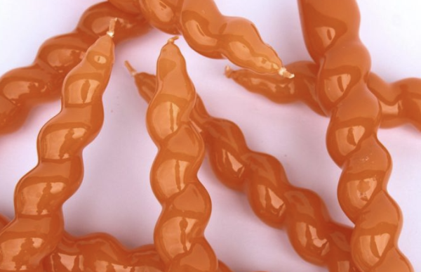 Set of 3 Glossy Spiral Taper Candles